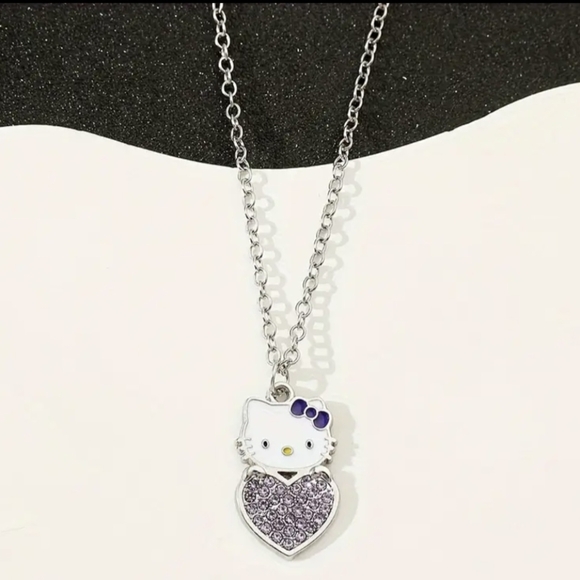 Hello Kitty Rhinestone Heart Necklaces - Picture 5 of 5